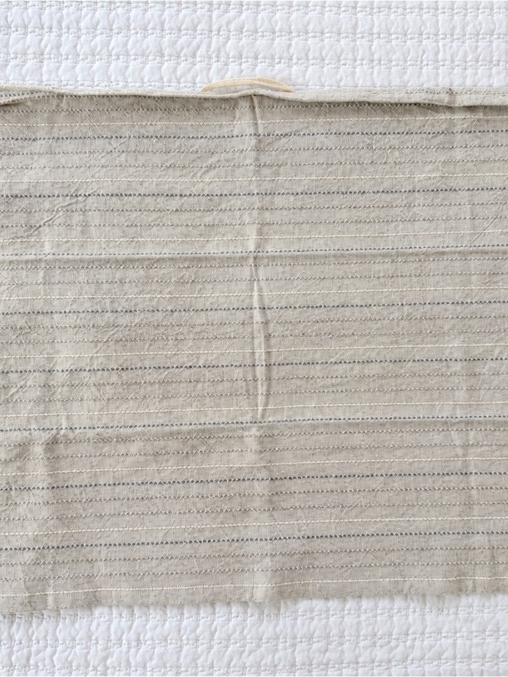 💛 NEW Coyuchi Fringe Stripe Organic Hand Towels Set of 2 20x30 Neutrals - Picture 3 of 4